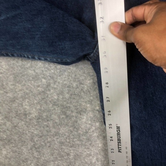 Vintage 90s Levi’s 514 Super Low Flared Leg 9 M JR. USA Denim Jeans Blue Baggy - Picture 7 of 12